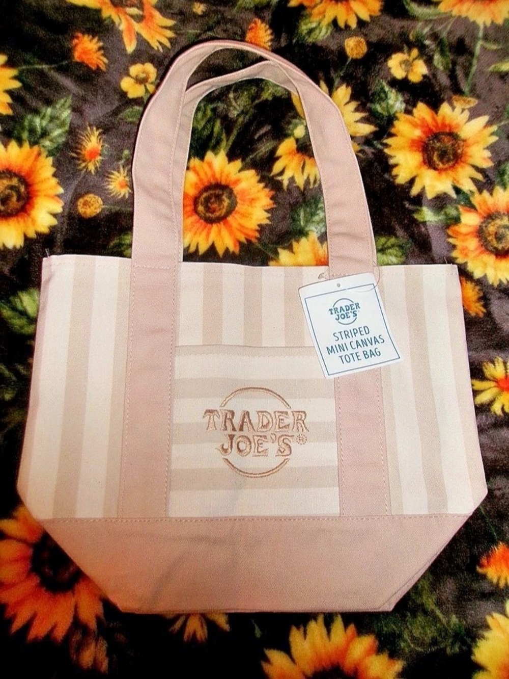 NWT Trader Joe’s Striped Tote in Brown